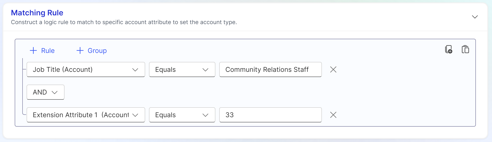 account type membership filter