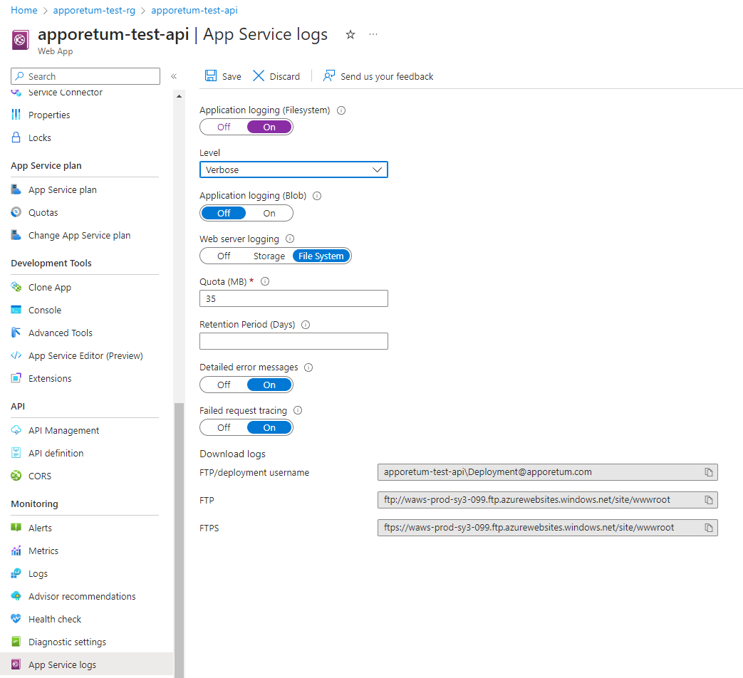 application event logs