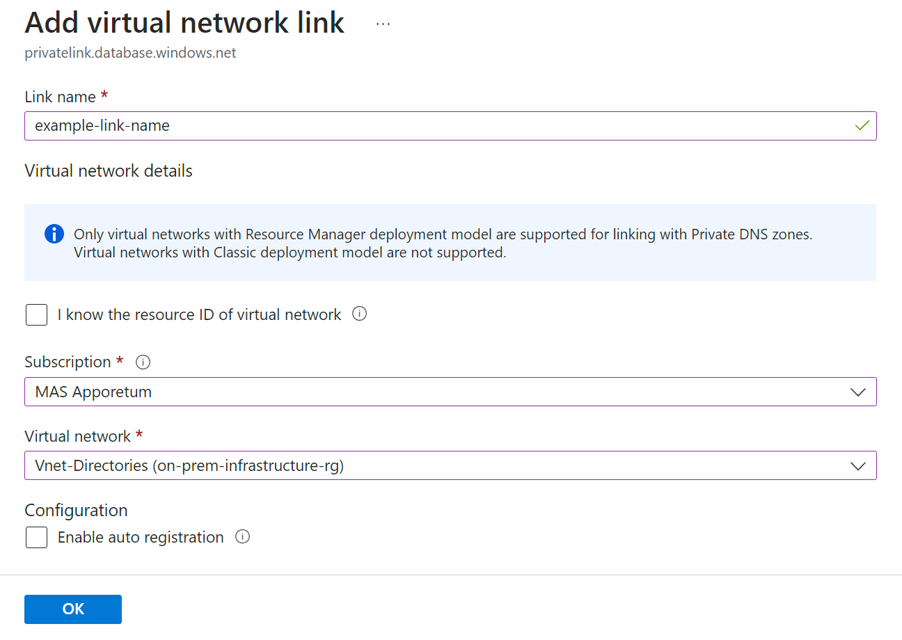 Managed Resource Group list of Resources for Private link