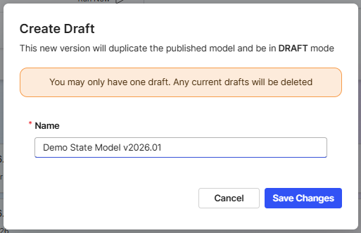 Model Version panel